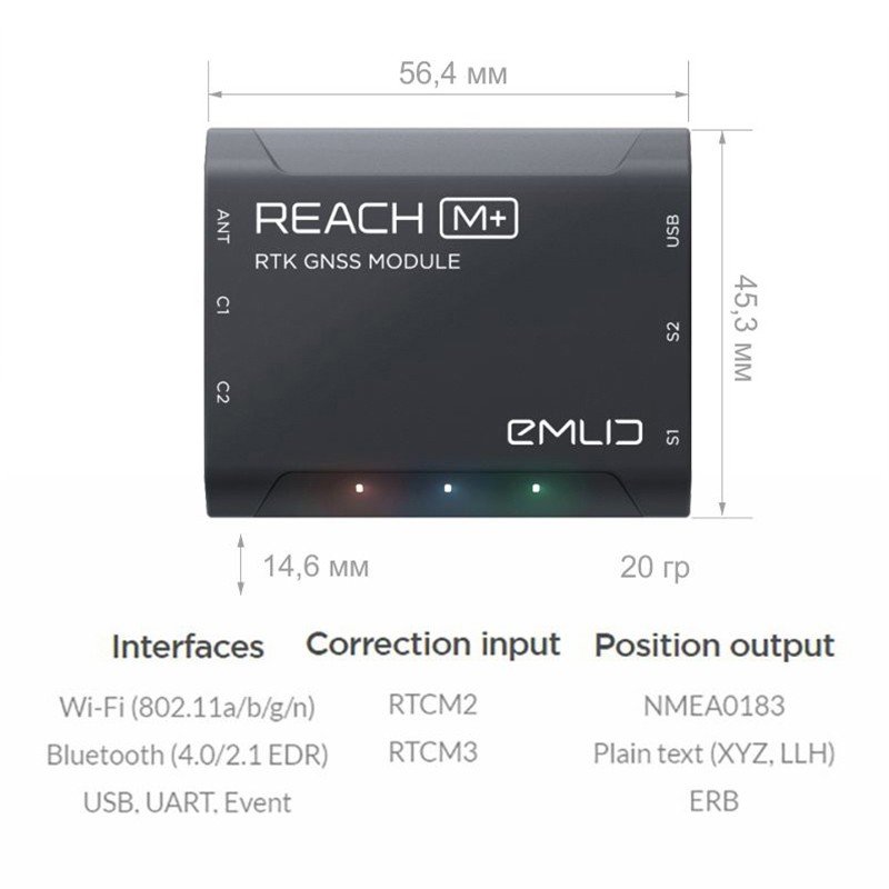GNSS модульный приемник Emlid Reach M+