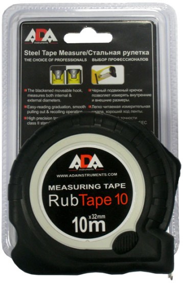 Рулетка ADA RubTape 10