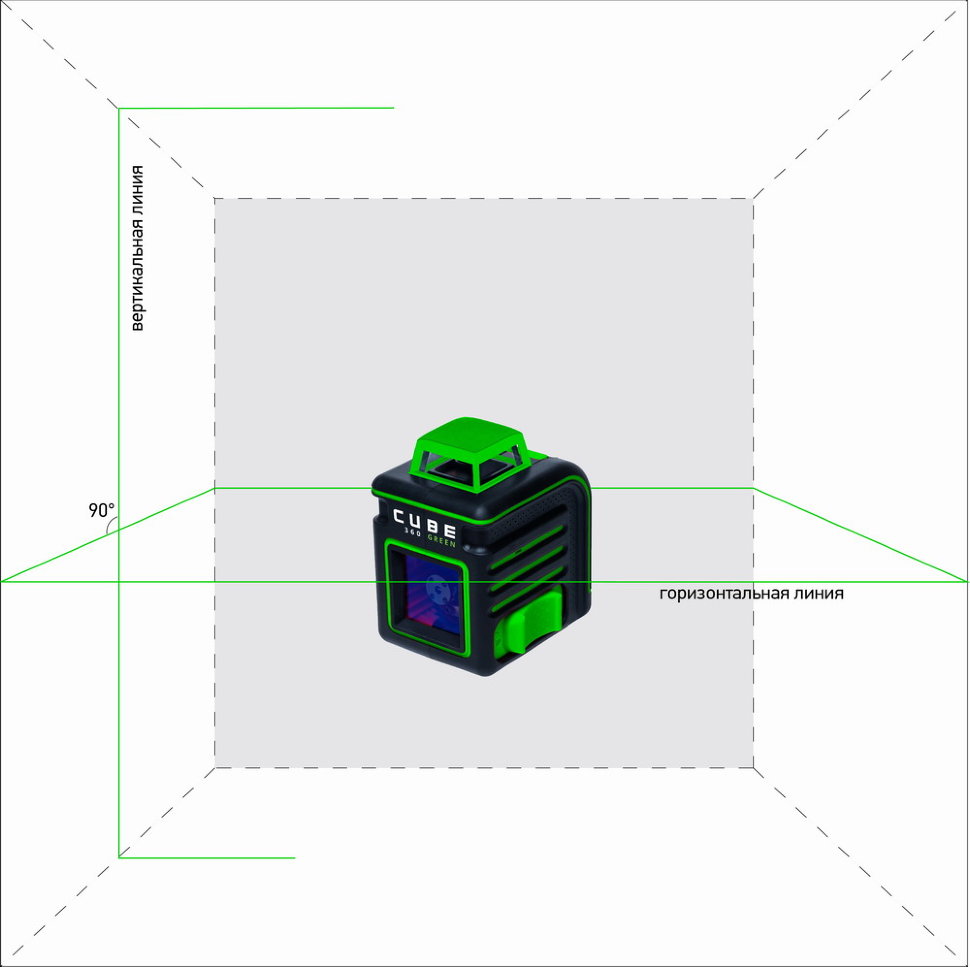 Лазерный уровень (нивелир) ADA CUBE 360 Green ULTIMATE EDITION